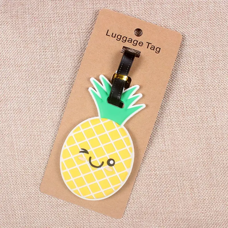 Pineapple Travel Accessories Creative Luggage Tag Silica Gel Suitcase ID Address Holder Baggage Boarding Tags Portable Label