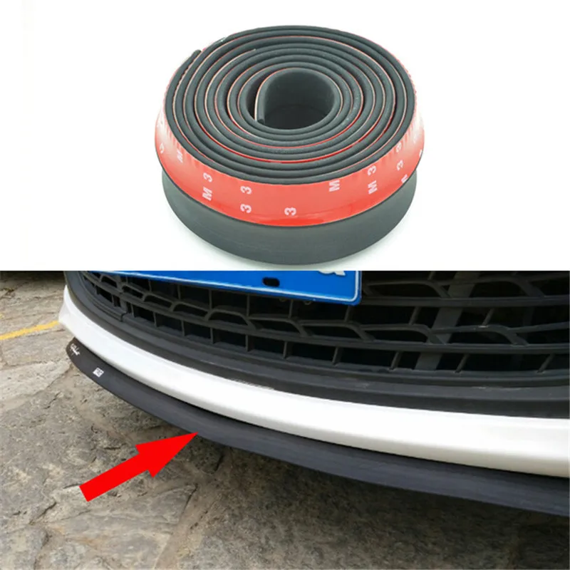 2.5M/ Roll 6.5cm Width Car Styling TPVC Lip Skirt Protector Car Scratch Resistant Rubber Bumpers Decorate High Qaulity Free Ship