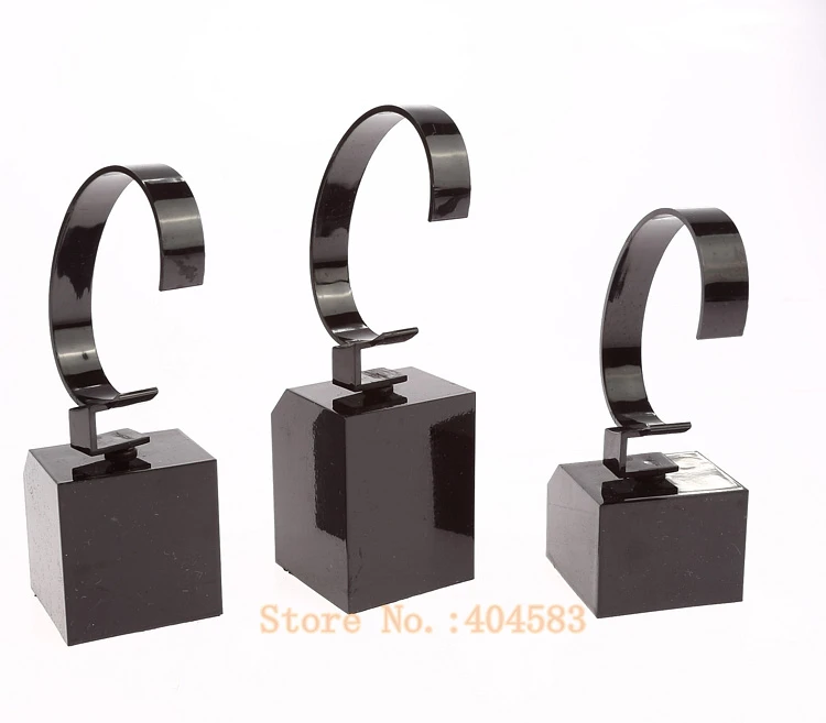 3pcs/set High Grade Black Acrylic Watch Display Stand  Watch holder with good circle