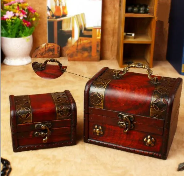 2pcs/lot Wooden Vintage Chic Jewelry Pearl Necklace Bracelet Earring Gift Boxes Storage Container Organizer Case NA 007