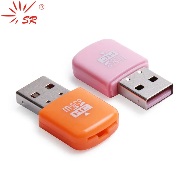 SR USB Kaartlezer Mini TF Geheugen Micro Sd-kaart Lezers tot 64 GB met 5 Kleuren