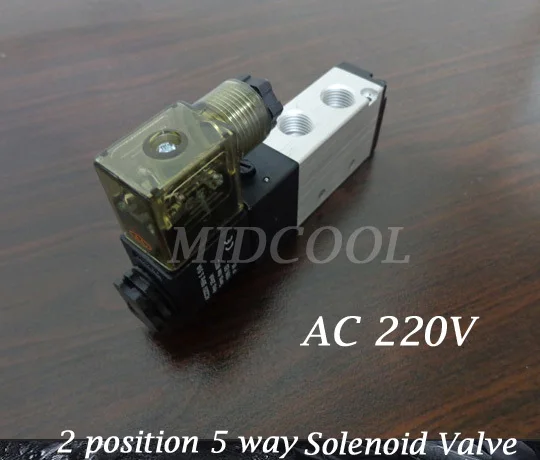 Valvula 4V110-06(M5),G1/8,AC220V Boutique Solenoid Valve,5 way 100 seires,Domestic coil for gas