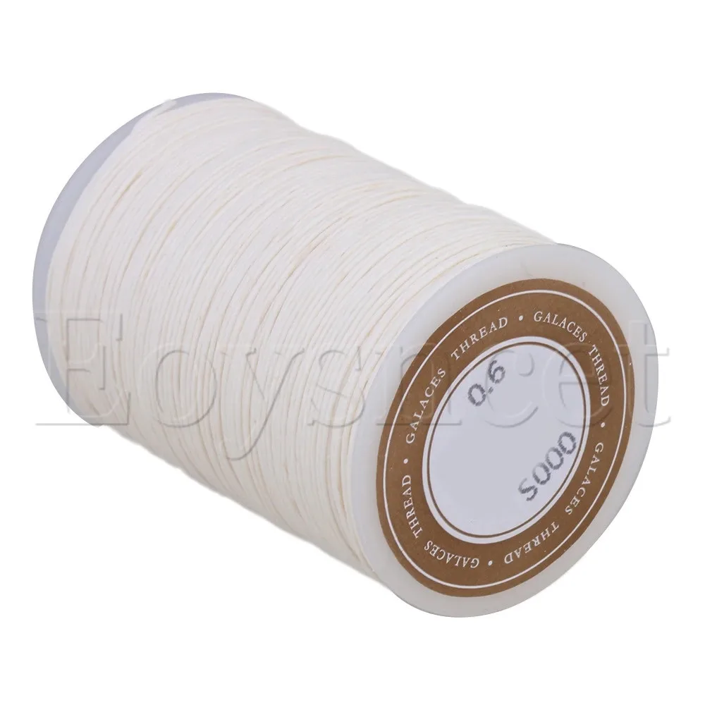 0.6mm Dia 95m White Ramie Waxed Cord Wax Thread Linen for Crafts Sewing