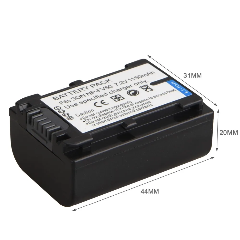 Replacement Battery NP-FV50 for Sony NP-FV70 FV90 HDR-CX170 HDR-CX370 DCR-DVD308 DCR-SR300 DCR-HC48 Digital Camera Bateria