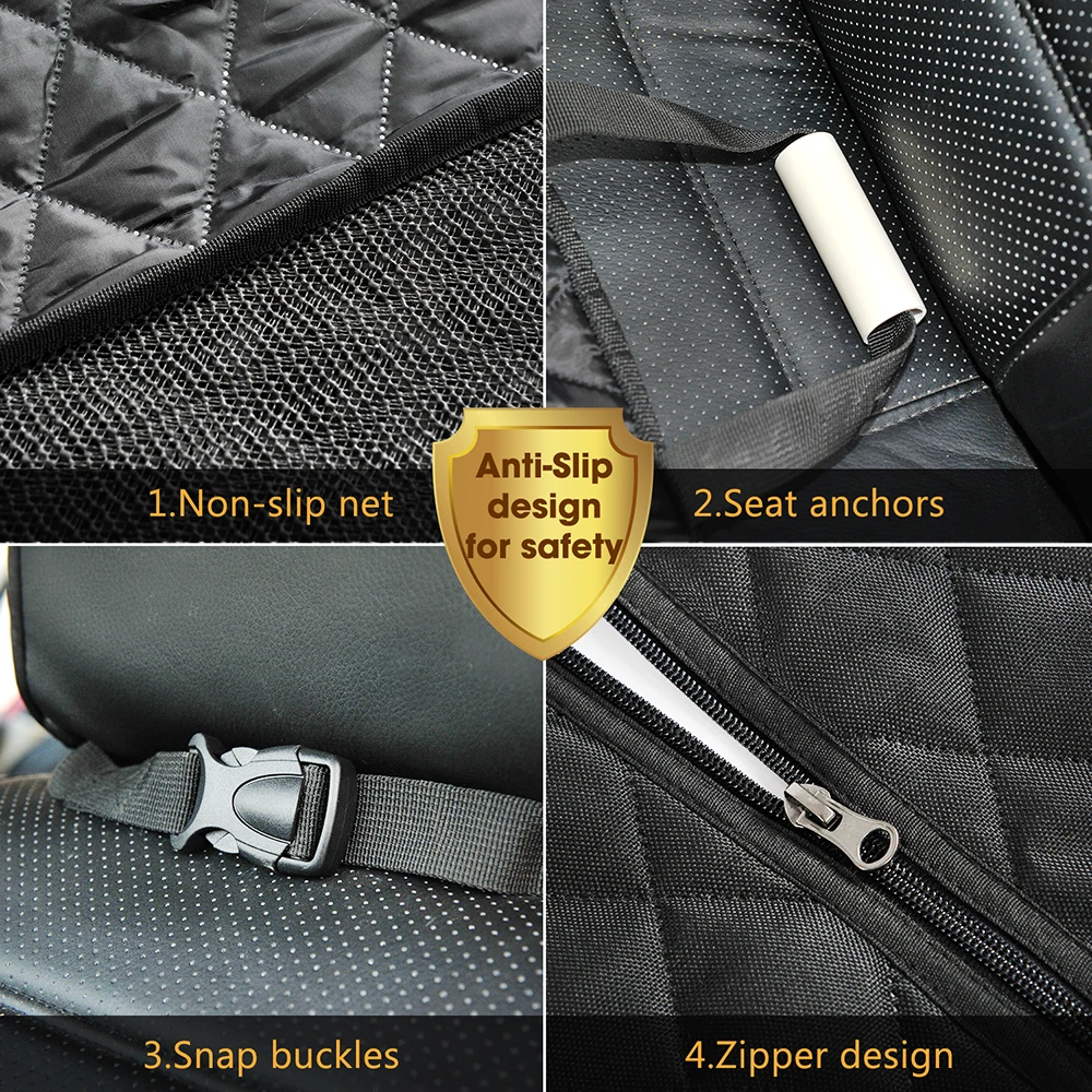 Huisdier Hond Autostoel Hoes Met Zijkleppen 100% Waterdichte Huisdier Seat Mat Beschermer Voor Achterbank Zwarte Drager Hangmat Cabriolet