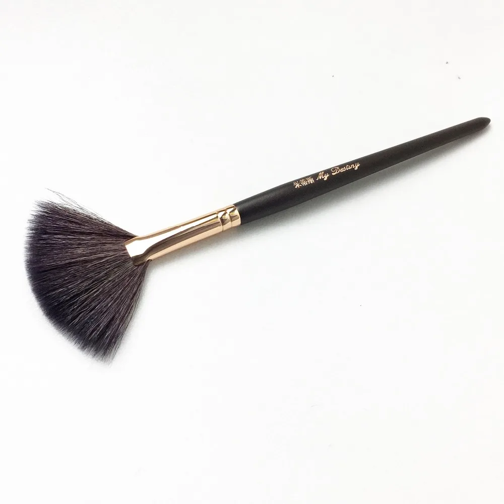 MyDestiny Pro Fan Makeup Brush 051 Soft Goat Hair Expertly Finish Powder Highlight Quality Cosmetics Blender Applicator Tool