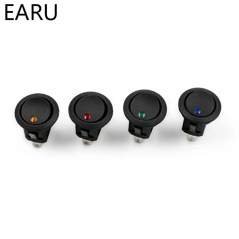 Auto Malaikat Mata Dot Lampu 2.4 CM Mobil Auto Perahu Round Rocker On/Off SPST Switch 12 V Biru merah Hijau Kuning Toggle Rocker Switch AU