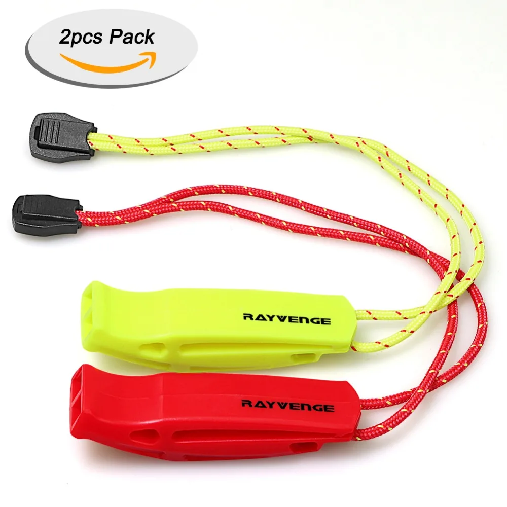 2 PCS Survival Safety Whistle Emergency Scuba Diving Water Sports Trekking with Wrist Strap for Kayaking Outdoor Camping Hiking