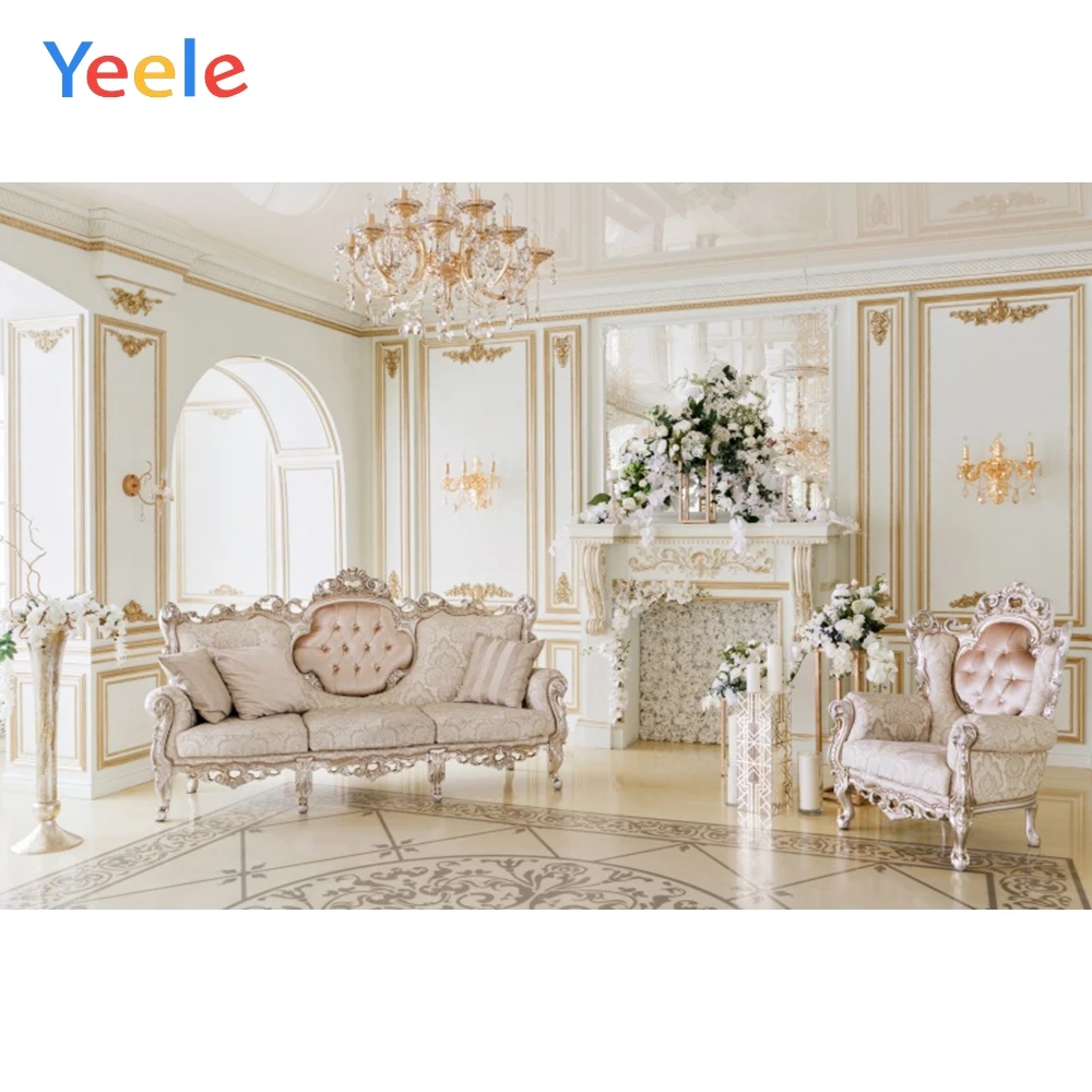 

Yeele Vinyl Wedding Ceremony Flowers Interior Scene Photography Backdrops Sofa Love Party Photographic Backgrounds Photo Studio