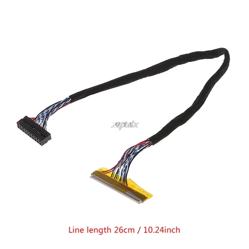 Universal FIX 30 Pin 1ch 6bit LVDS Cable 26cm For 14.1-15.6inch LCD Panel Z17 Drop ship