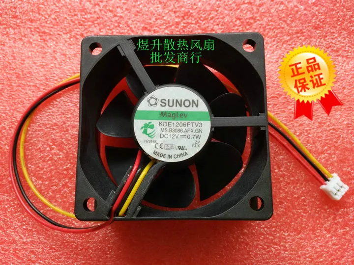 

SUNON KDE1206PTV3 Server Cooling Fan DC 12V 0.7W 60x60x25mm 3-Wire