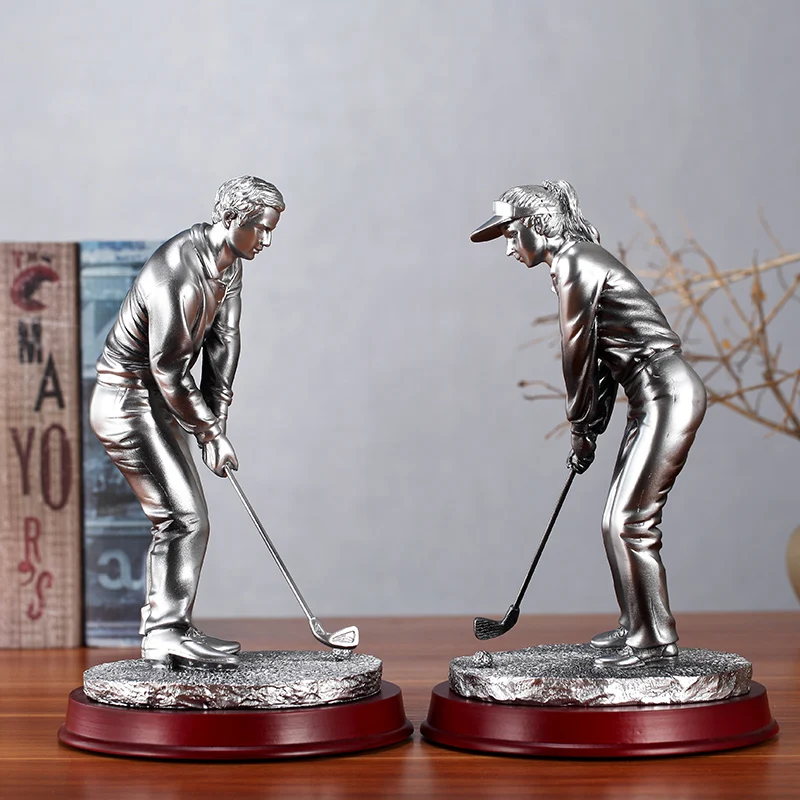 

silver Figure craft semi-manual men's and women's personage sports personage golf bookshelf office desk wine cabinet TV modern