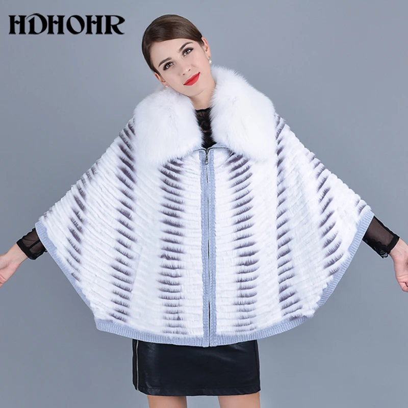 HDBathroom HR-Manteau en fourrure de vison véritable pour femme, vestes en fourrure de renard véritable, manches chauve-souris, hiver chaud, 2025 nouveau