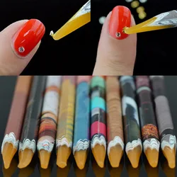 Nail Wax Picker Pen Potlood Picking Gereedschap Nail Art Crystal Bead Decoraties Puntjes Pennen Nail Art gereedschap 1Pcs