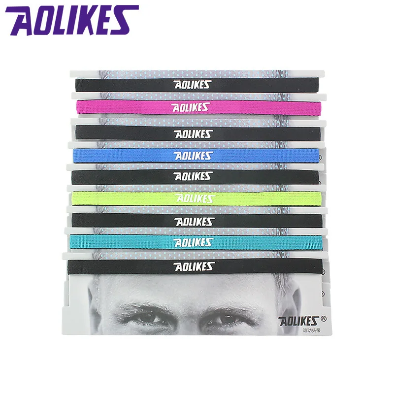 AOLIKES 1 Pcs Nylon Elastic Head Sweatband Non-slip For Men Women Yoga Hair Bands Running Sweat Bands Fitness Headband Wholesale