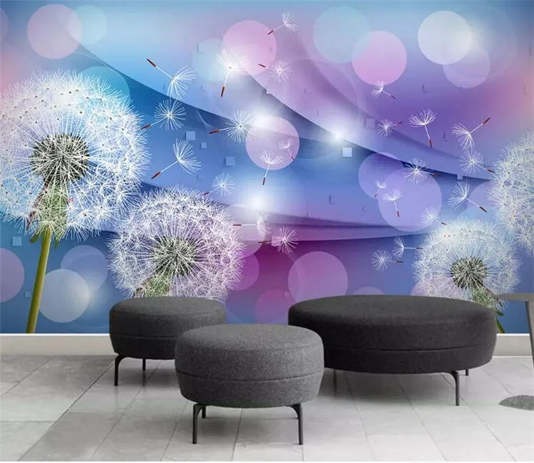 

Custom 3D Photo Wallpaper Modern Fashion Simple And Soft Dandelion Bedding Room Sofa Backdrop Mural Wall Paper For The Walls 3D