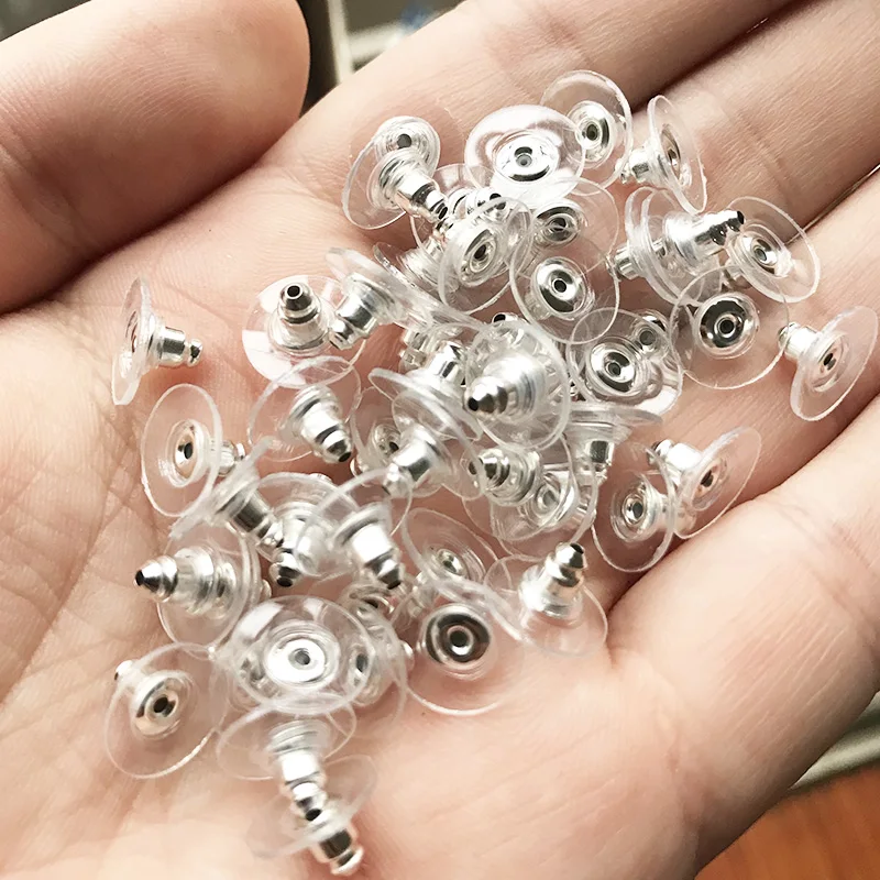 Varieties 50pcs Plastic Stud Earring Back Stopper Earring Plugs Disc Earrings Stoppers Ear Post Nuts Jewelry Findings Components