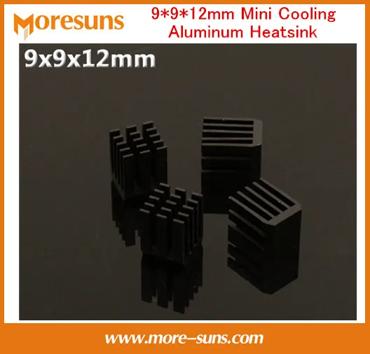 빠른 무료 배송 12 개/몫 블랙 mos 방열판 강화 9*9*12mm 미니 냉각 알루미늄 방열판
