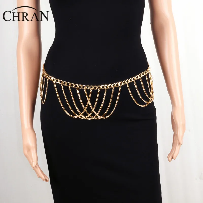 

Chran Body Jewelry Gold Color Belly Chains MultiLayer Necklace for Women Sexy Waist Bikini Beach Colar Femme Accessories Bijoux