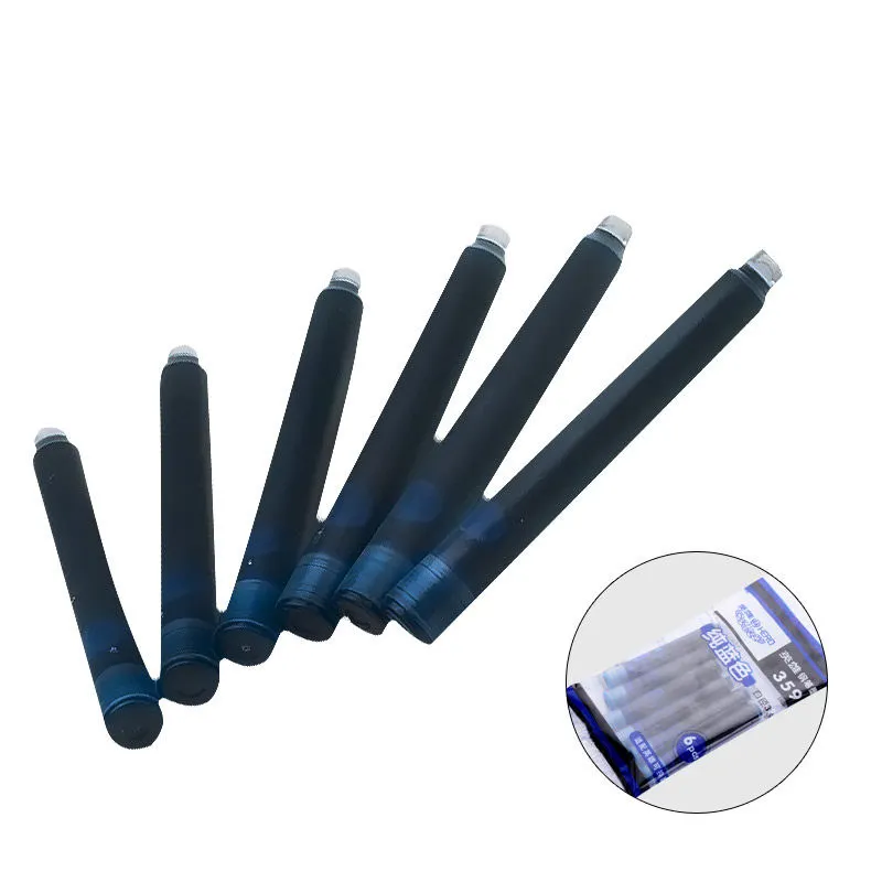 

Wholesale Price 12PCS Disposable Blue and Black Fountain Pen 034 Large Diameter Ink Cartridge Refills Hero 359 pen use