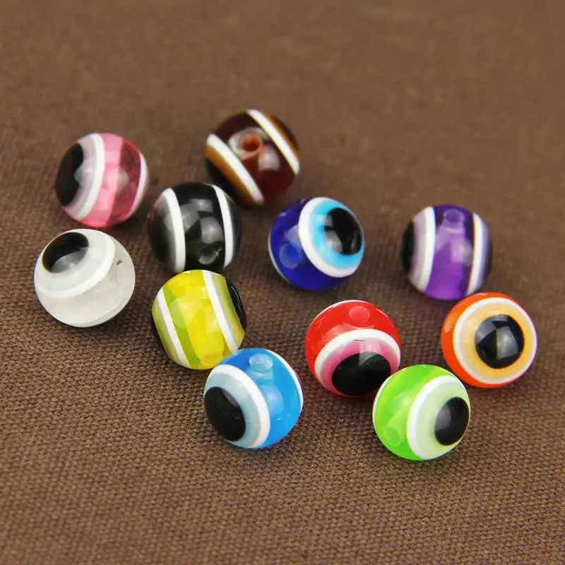 1000PCS 4mm 5mm 500pcs Mixed Colorful Beads Round Evil Resin Eye Beads Spacer Beads Jewelry Fashion DIY Bracelet Making Gifts image 5