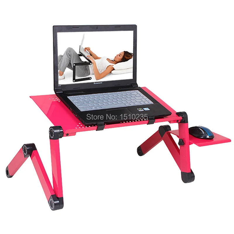 Table d'ordinateur portable ergonomique multifonctionnelle pour lit, canapé portable, support pliant pour ordinateur portable, bureau pour ordinateur portable avec souris Sub