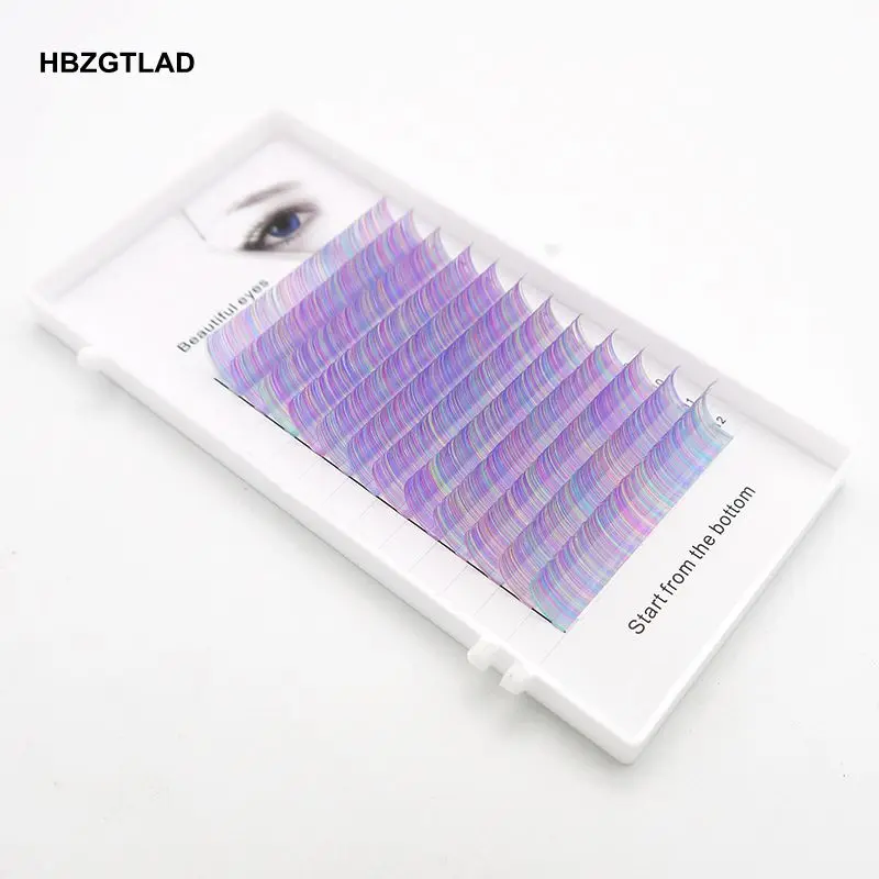 2021 New C/D curl 0.07/0.1mm 8/15mm false lashes Rainbow color eyelash individual colored lashes Faux volume eyelash extensions