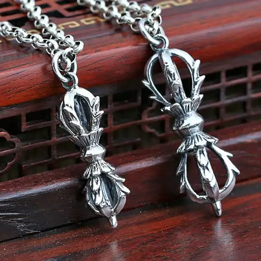 

Handcrafted 925 Silver Tibetan Dorje Pendant Necklace Hinduism Vajra Pendant Necklace Buddhist Vajra Amulet Necklace