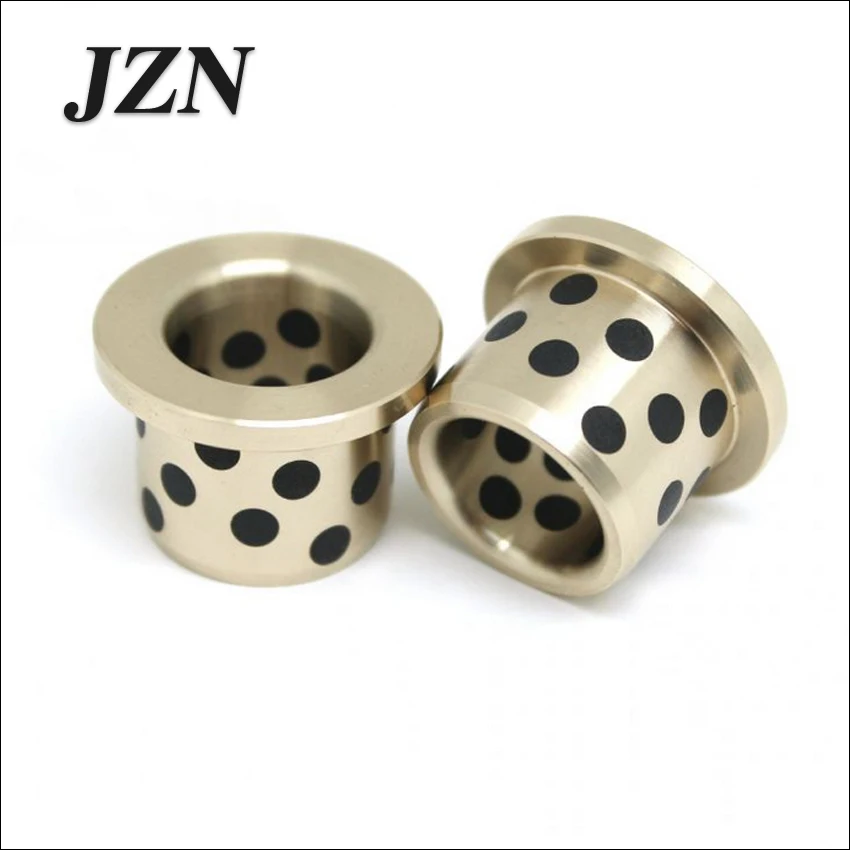 

JFB flanged bronze impregnated graphite oilless bush flange solid self lubricant embedded bearing inner diameter 16 18 20 25