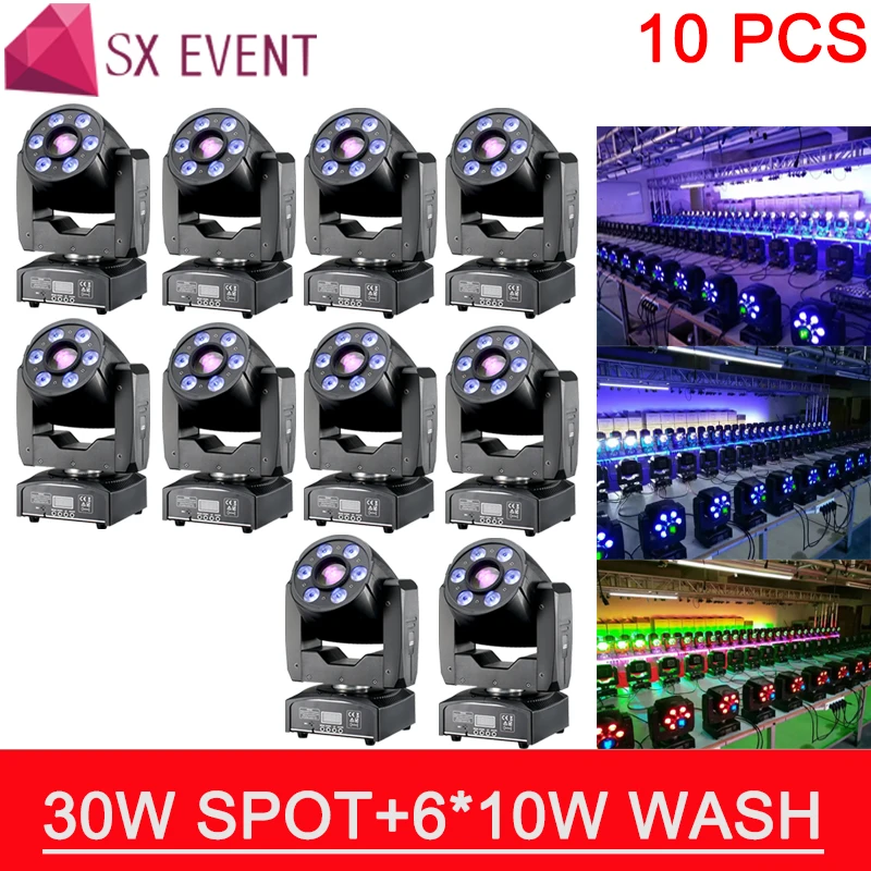 

10PCS/lot 30W LED Moving Head Stage Light RGBW Stage Decor Lightings DMX512 DJ Disco Light Pub Party Effect Lights /SE-3068