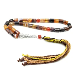 Natural Brazilian agates tasbih 33 Luxury Rosary Muslim Eid Ramadan gift Men's high quality jewelry bracelet Misbaha