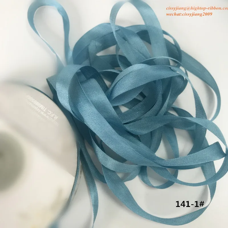 7mm 10mts to 50mts per card 100% pure natural silk satin  taffeta ribbon solid color for embroidery designs,free shipping