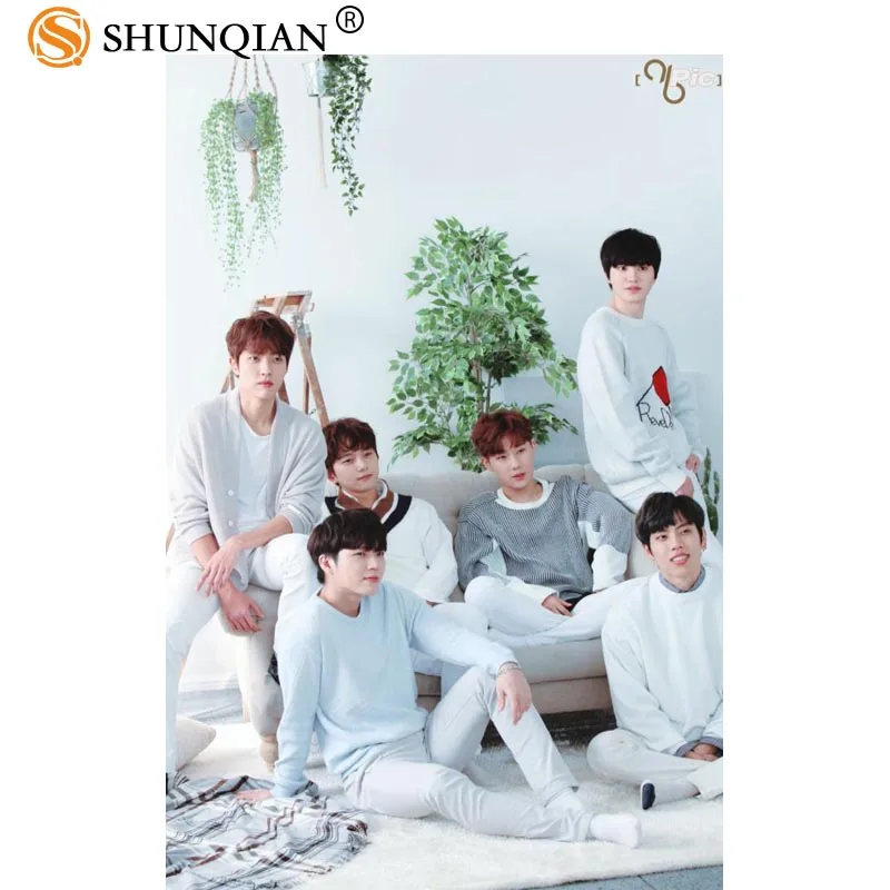 New Arrival KPOP INFINITE Custom Printing Satin Cloth Poster Fashion Home Art Deco Silk Poster 20x30cm, 27x40cm