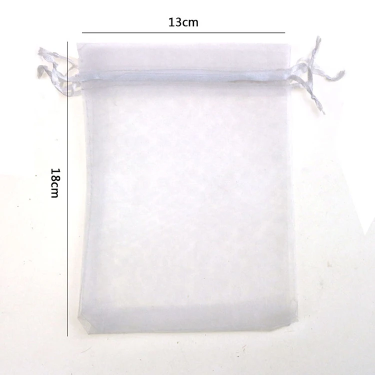 13x18cm White Organza Jewelry Gift Bags Cheap Organza Pouches Retail Packaging Bag Customed Logo Printed 500pcs/lot  Wholesale