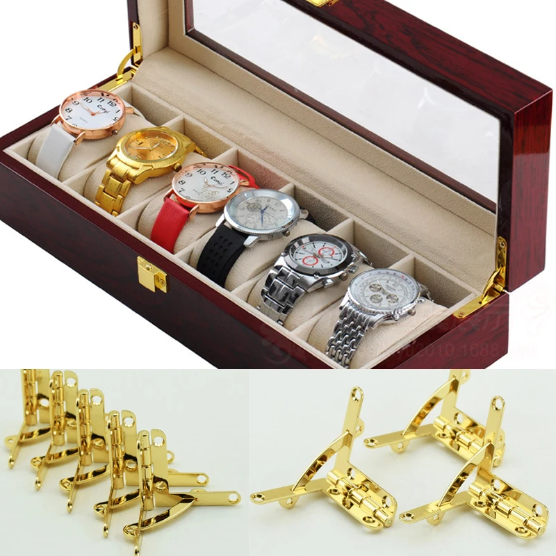 30*33mm 20pc Custom style 18k gold plating hinge Jewelry Wooden Gift Collection box hinges wooden box hardware Metal hinge k144