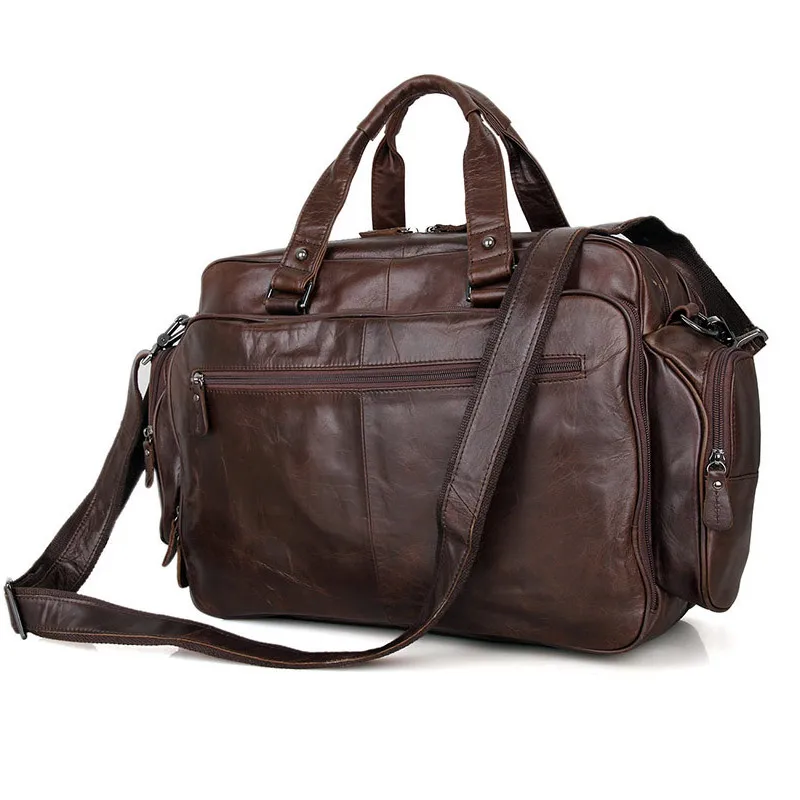 Funkcjonalna skórzana torba podróżna męska skórzana torebka Business Casual Laptop torby na ramię Tote teczka na dokumenty