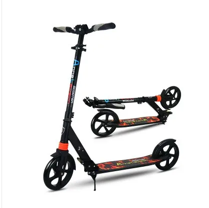 Z01  NEWS STYLE 8 inches Big PU Wheel Adjustable Height Foldable Adult Urban Scooters 2 Wheels Aluminum Disc Brake Foot Scooter