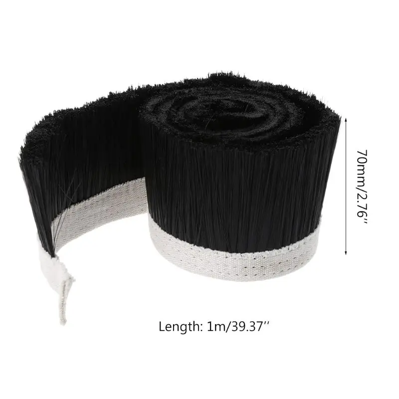 1 M * 70 Mm Nylon Borstel Stofzuiger Graveren Freesmachine Stofkap Voor Cnc Router