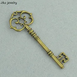 Wholesale 3pcs Antique Bronze Plated Zinc Alloy Metal key Charms Pendants Diy Jewelry Findings Accessories 83*31mm O204