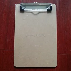 10 pçs/lote A5 MDF clipboard almofada de escrita placa de grampo arquivo de menu prancheta com placa De Madeira material de escritório clipe