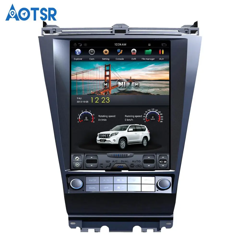 Android car video recorder For Tesla style car multimedia system gps tracker For HONDA ACCORD 7 seven 2003-2007 car head unit