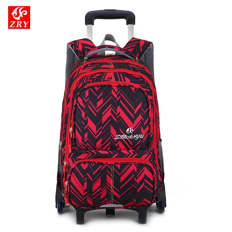 High Quality 2/6 Wheels Climb Stairs Girls Waterproof Trolley Bag Detachable Large Capacity School bags boy Backpacks luggage