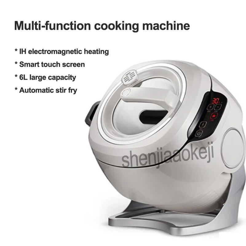 220V 2000W Intelligent Automatic Stir Frying Machine 6L Household Electric Cooking Wok Pot Non-stick Multifunctional Cooker Pot