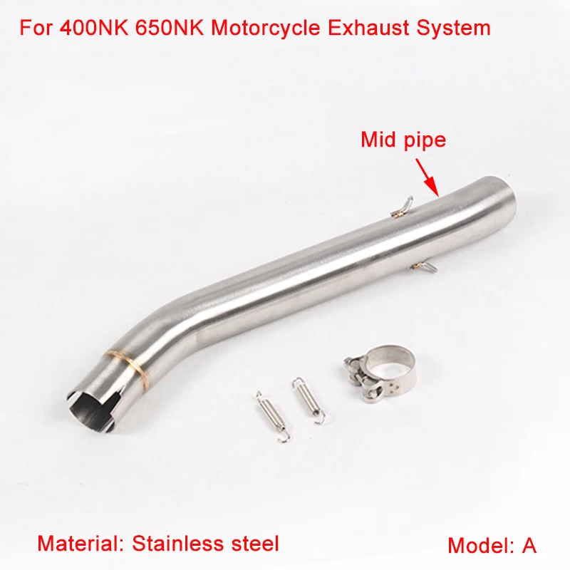 

Silp on for 400/650NK Motorcycle Stainless Steel Middle Connecting Pipe For 51mm Tail Exhaust Muffler Pipe