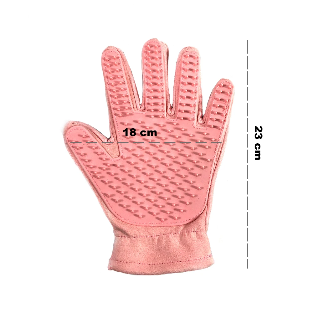 Cute Suede Silicone Cat Dog Pet Deshedding Brush Glove for Animal Wool Combing Cats Pet Hair Glove pet Grooming glove GL0001