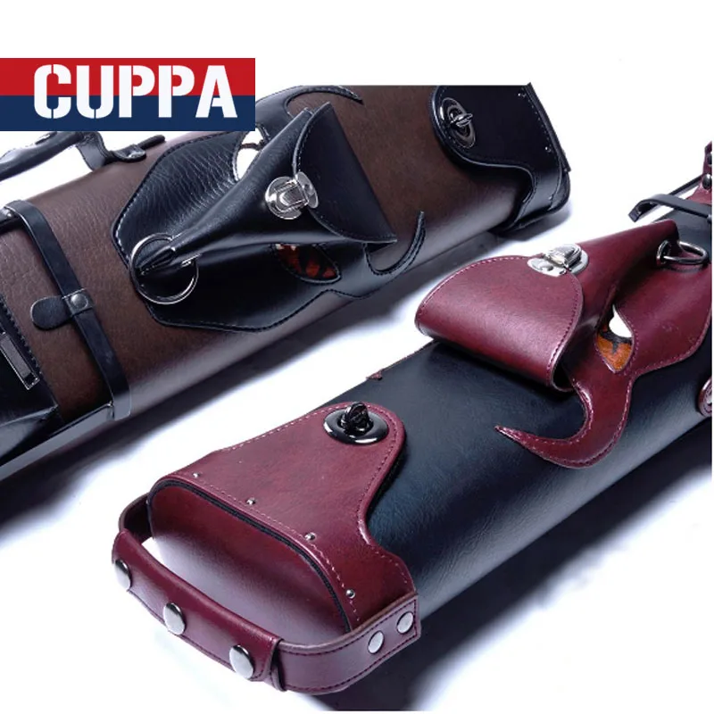 New Cuppa 2 Butts 4 Shafts Pool Cue Case 6 Holes Bull Head Style Red Brown Colors Two Options Billiard Accessories China 2017