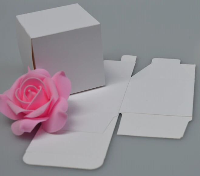 

8*8*8cm White Paper Cardboard Packaging Square Paper Box Blank White Gift Packaging Box 200pcs\lot Free shipping