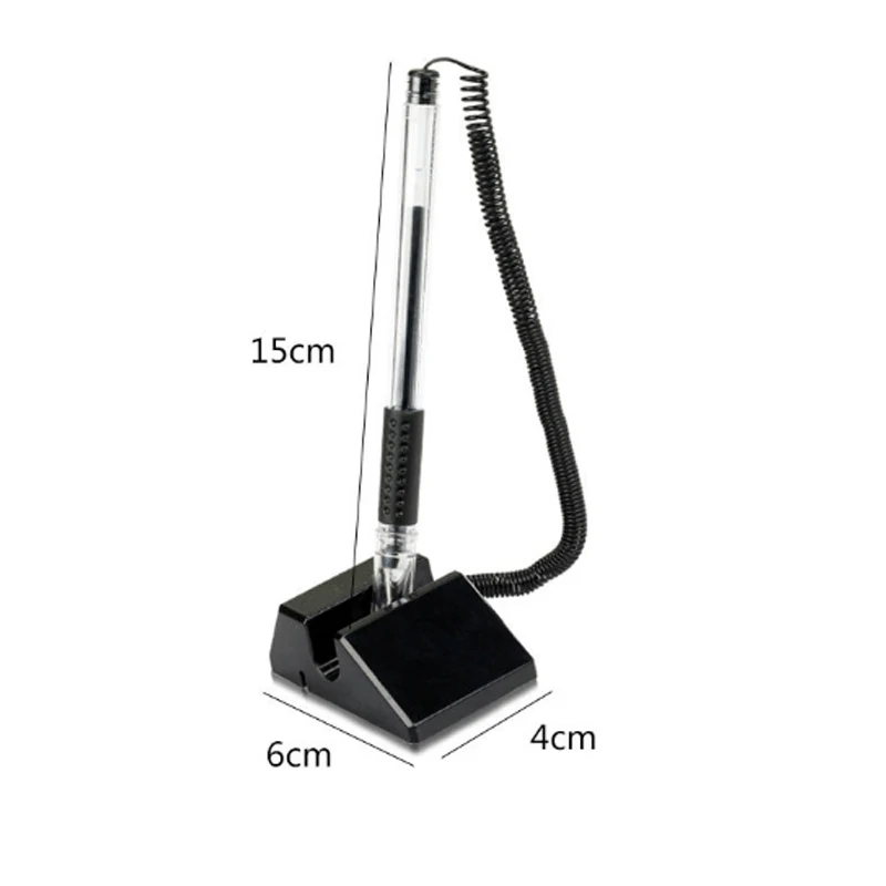 Гелевая ручка с черными чернилами, 3 шт., Высококачественная шариковая ручка с держателем для ручки, приклеенная к столу, офисные канцелярск...