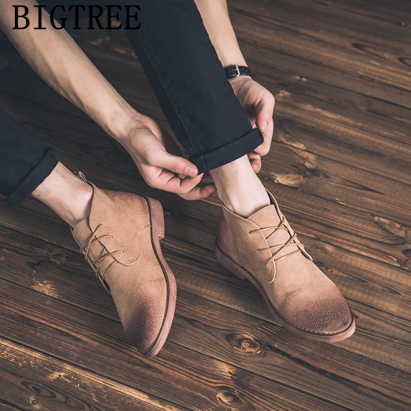 Ankle Shoes Men Boots Genuine Leather Desert Boots Shoes Brand Ankle Boots Men Designer Shoes Men High Quality Tenis Masculino