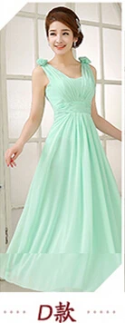 Vestido de dama de honor largo de gasa color verde menta, traje de dama de honor de estilo dulce y elegante, línea A de seis simple y elegante, tamaño personalizado 2-28w, 2021